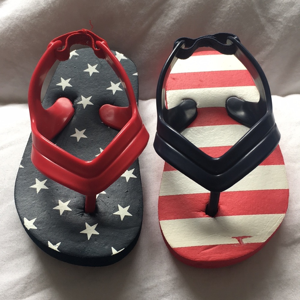 🎇 Red, White & Blue Little boys Flip Flops